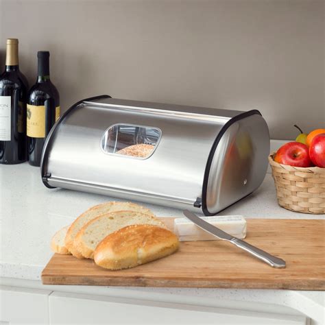 home basics stainless steel glass bread box|Home Basics Stainless Steel Bread Box .